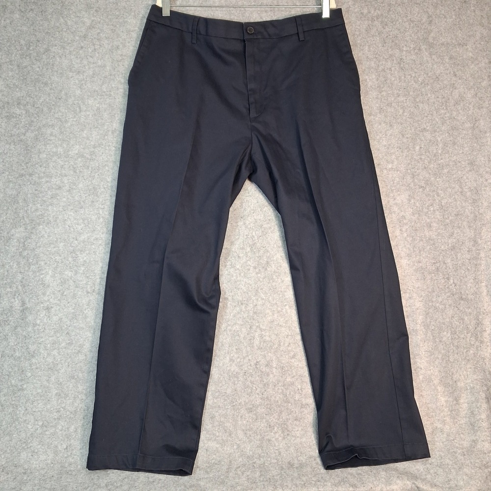Dockers Signature‎ Khaki Pants Mens 36x29 Navy Blue Classic Fit Flex Comfort